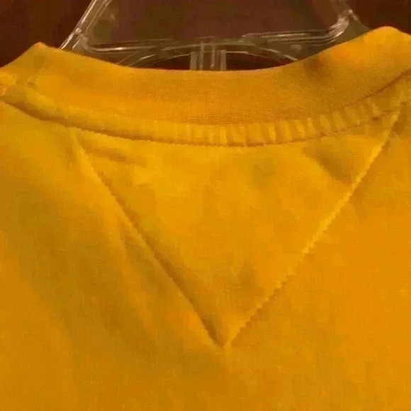 VINTAGE TOMMY HILFIGER Y2K YELLOW LONG SLEEVE  UPSTATE NY LOGO SWEATSHIRT SZ S - Picture 5 of 6